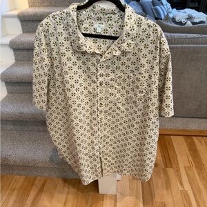 dip Geometric Pattern Casual Shirt - Cream and Green